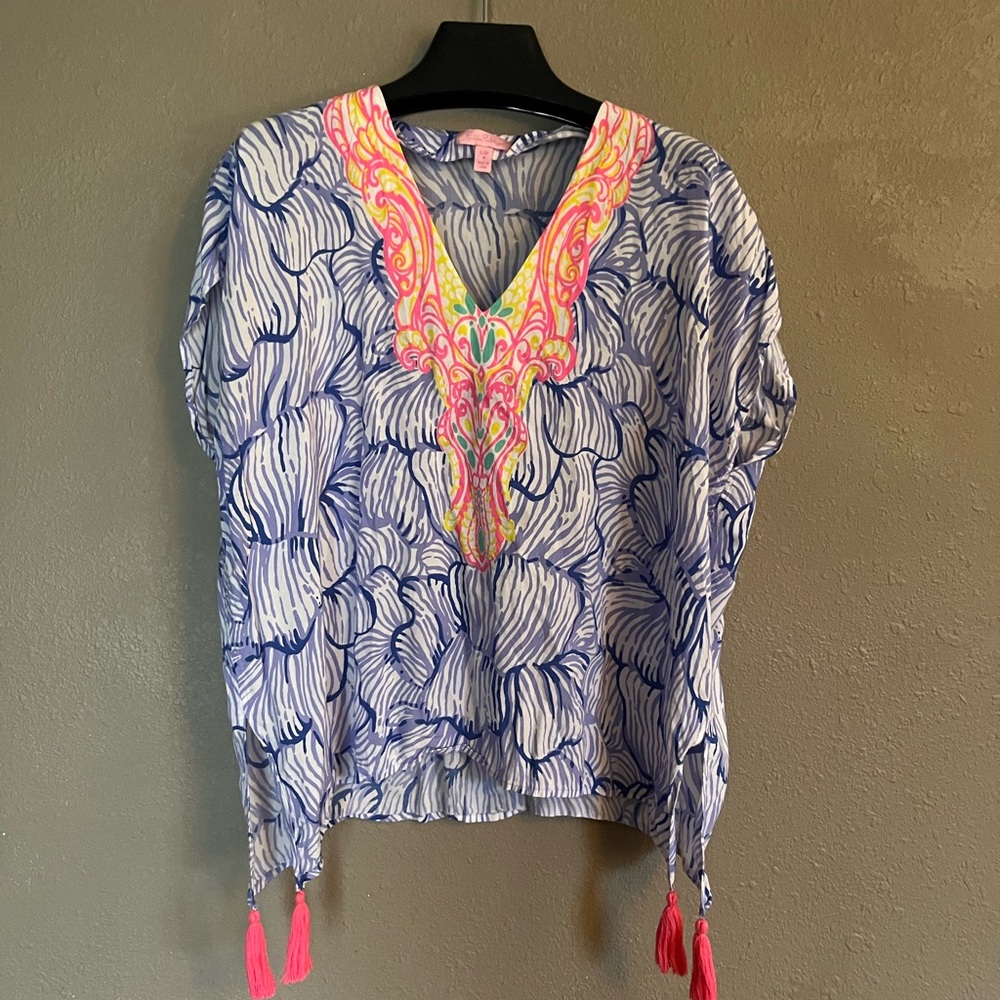Lilly Pulitzer Blue Patterned Blouse